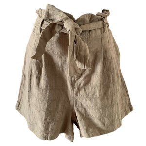 Good Luck Gem Paper Bag Belted Shorts High Waist Olive Green Color Size X Large
